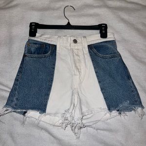 UO Levi Patchwork Jean Shorts